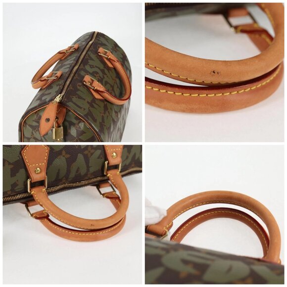 LOUIS VUITTON Monogram Graffiti Speedy 30 Bag Green Khaki M92194 Auth 116281AM - Picture 16 of 16